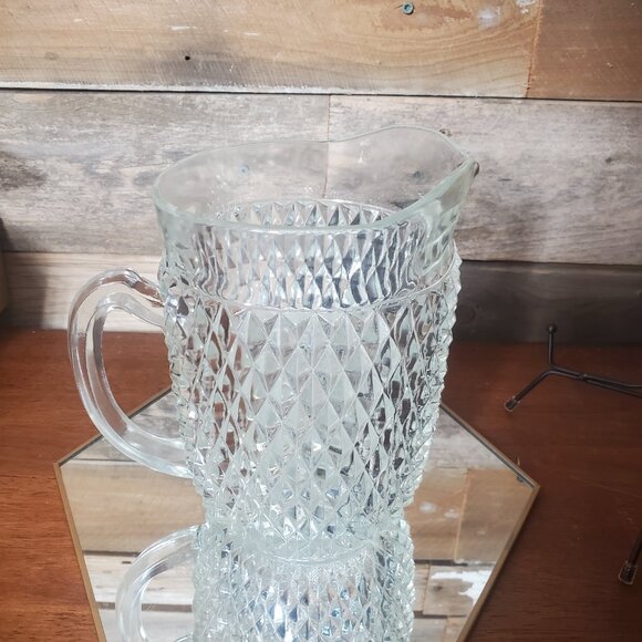 Diamond Point by Indiana Glass Water/Iced Tea Pitcher - 64oz - Vintage - Picture 3 of 6